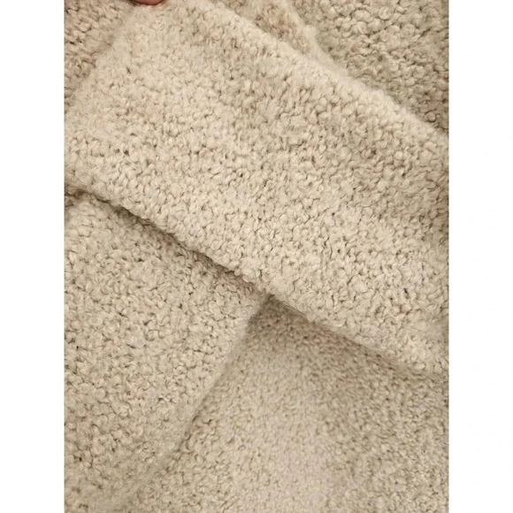 Zadig & Voltaire Boucle Wool Beige Open Cardigan Jacket Designer Coat Size M - Picture 9 of 14
